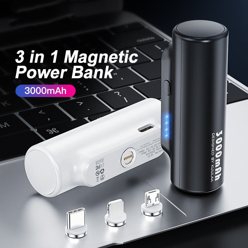 Portable Power Pack - Phone Mini Magnetic Power Bank 3000mAh